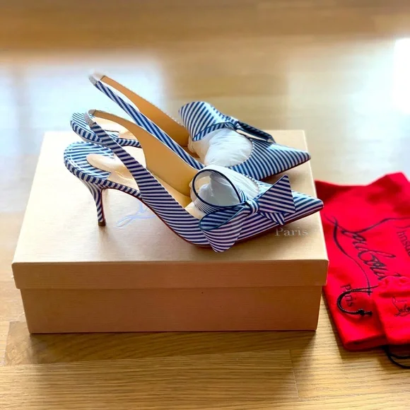 SOLD Christian Louboutin Clare Nodo Striped Side-Bow - Picture 2 of 12